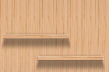 Naklejka na ściany i meble Wood shelf on wood background
