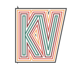 KV Retro Logo with Outline. suitable for new company. vector