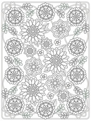 lovely floral coloring page
