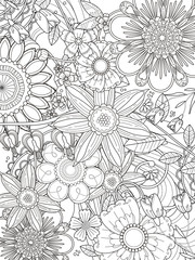 attractive floral coloring page