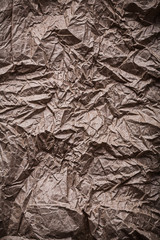 Close up view of vintage messy crumpled paper