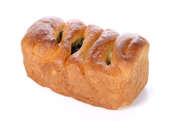  Raisin Bread on white background