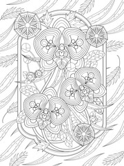 Fototapeta na wymiar orchid floral coloring page