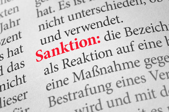 Wörterbuch mit dem Begriff Sanktion