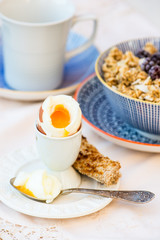 Healthy Breakfast with Boiled Egg and Granola