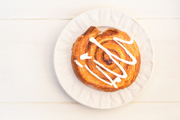 Closeup of Cinnamon Danish Pastry Swirl
