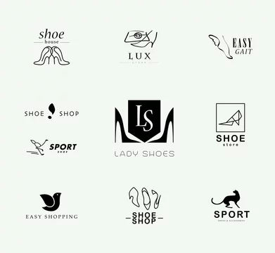 Stockillustratie Footwear company brand design. Shoe store and shop logo design. Adobe Stock
