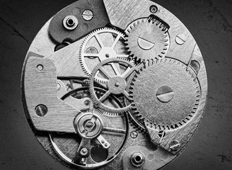Clockwork with gears and cogwheels in vintage style