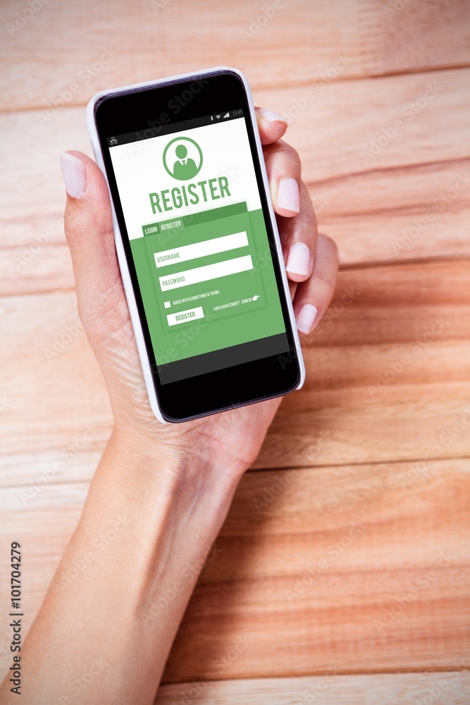 Poster composite image of telephone register application