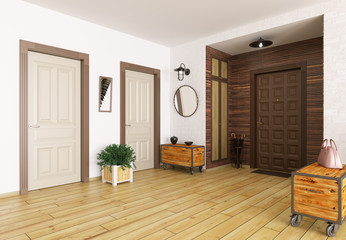 Hall interior 3d render