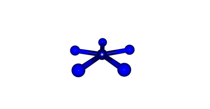Bromine pentafluorid molecular structure isolated on white