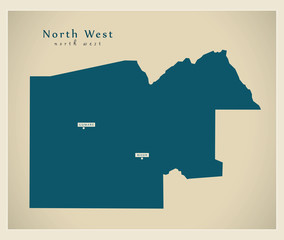 Modern Map - North West BW