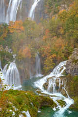 Waterfall the Plitvice Lakes
