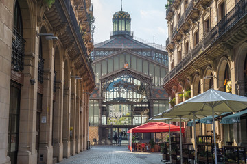The Mercat del Born in Barcelonas La Ribera district, is a former public market and one of the most famous buildings in Barcelona built of iron. - obrazy, fototapety, plakaty