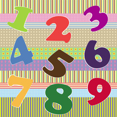 kids multicolored pattern with numbers vector