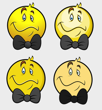 Groom - Smiley with Bow Tie Vector Set