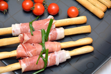 Grissini with parma ham