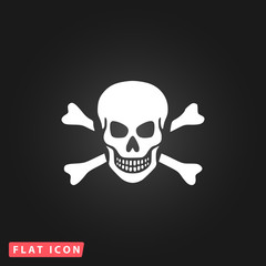 Skull and crossbones icon isolated.