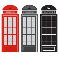public phone booth. vector illustration of british street telephone.