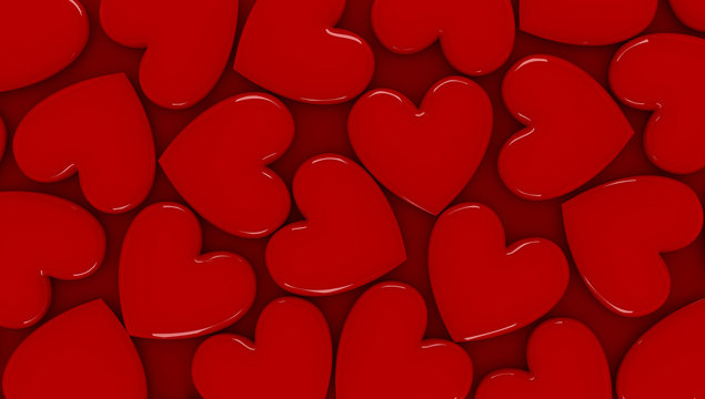 3D  Hearts Background