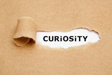 Curiosity Torn Paper Concept - obrazy, fototapety, plakaty
