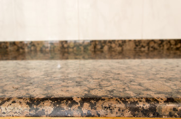 detail of granite counter at the kitchen