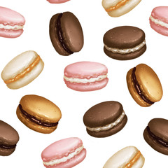 Materiał do szycia Macarons seamless pattern isolated