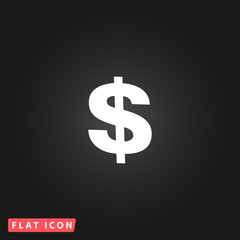 Dollar Single icon. Vector illustration.