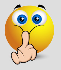Keep Silent - Comic Emoticon