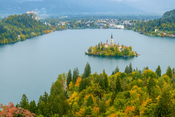 Lake Bled and the island with the church