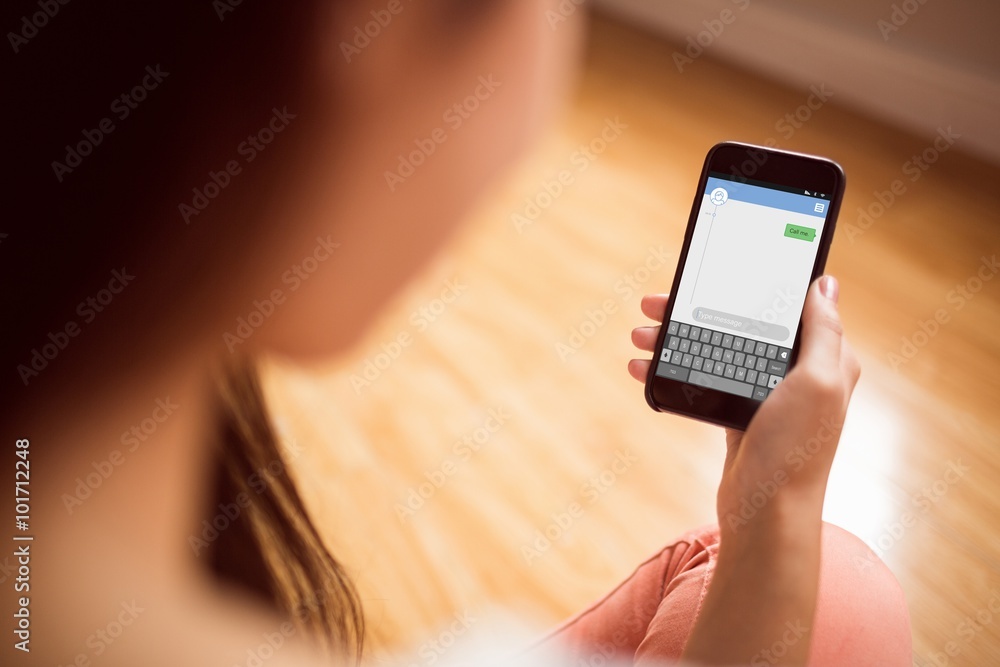 Poster composite image of smartphone text messaging