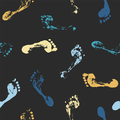 Seamless pattern - bare footprints