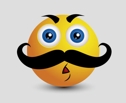 Large Mustache Mature Man Emoji Smiley Emoticon