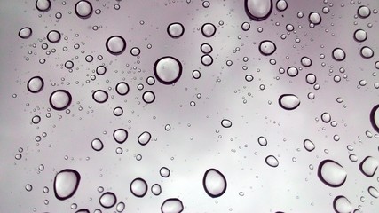 Water droplets on transparent glass