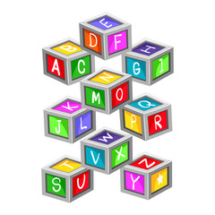 Illustration of colorful Toy Letter Blocks