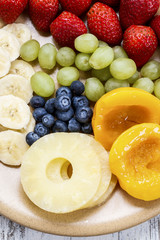 Naklejka na ściany i meble Plate of healthy fruits
