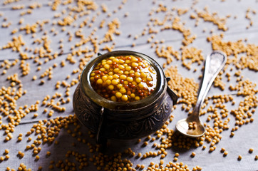 Fototapeta na wymiar Seasoning from mustard seeds