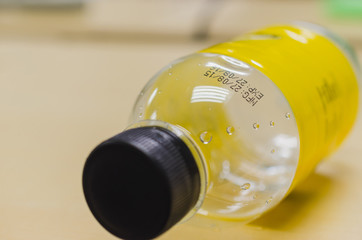 manufacturing date and expiration date on bottle surface