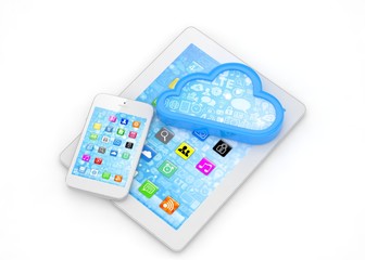 tablet pc, smart phone and cloud