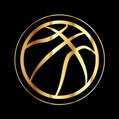 Obraz premium Golden Basketball Icon