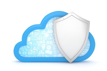 cloud and shield, cloud security concept - 101717649