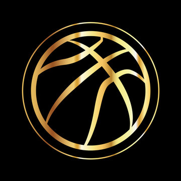 Golden Basketball Icon
