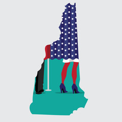 Illustration of voting in New Hampshire, the Granite State.