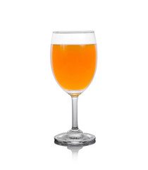 Orange juice on white background