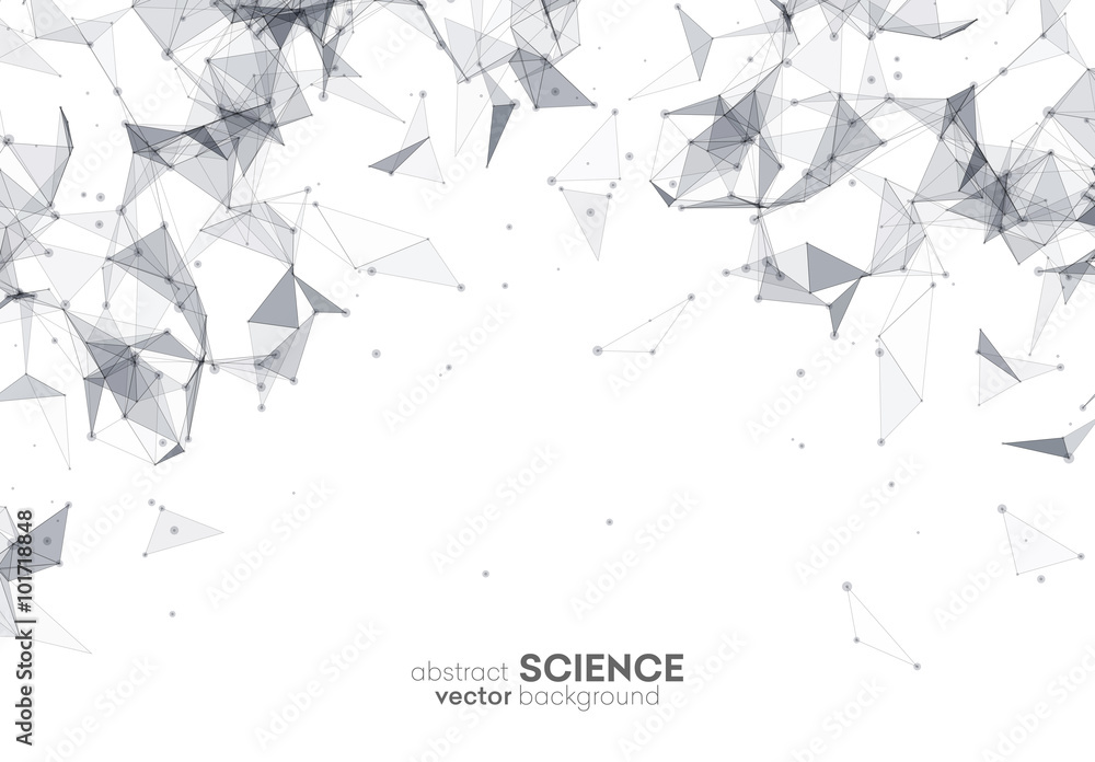Poster Wireframe mesh polygonal background. 