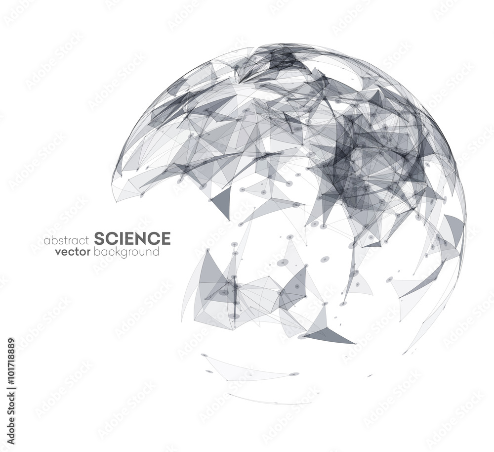 Poster wireframe mesh polygonal background.