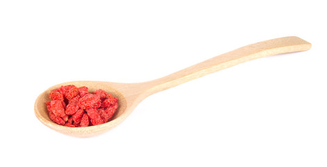 Dried goji berries isolated on white background.