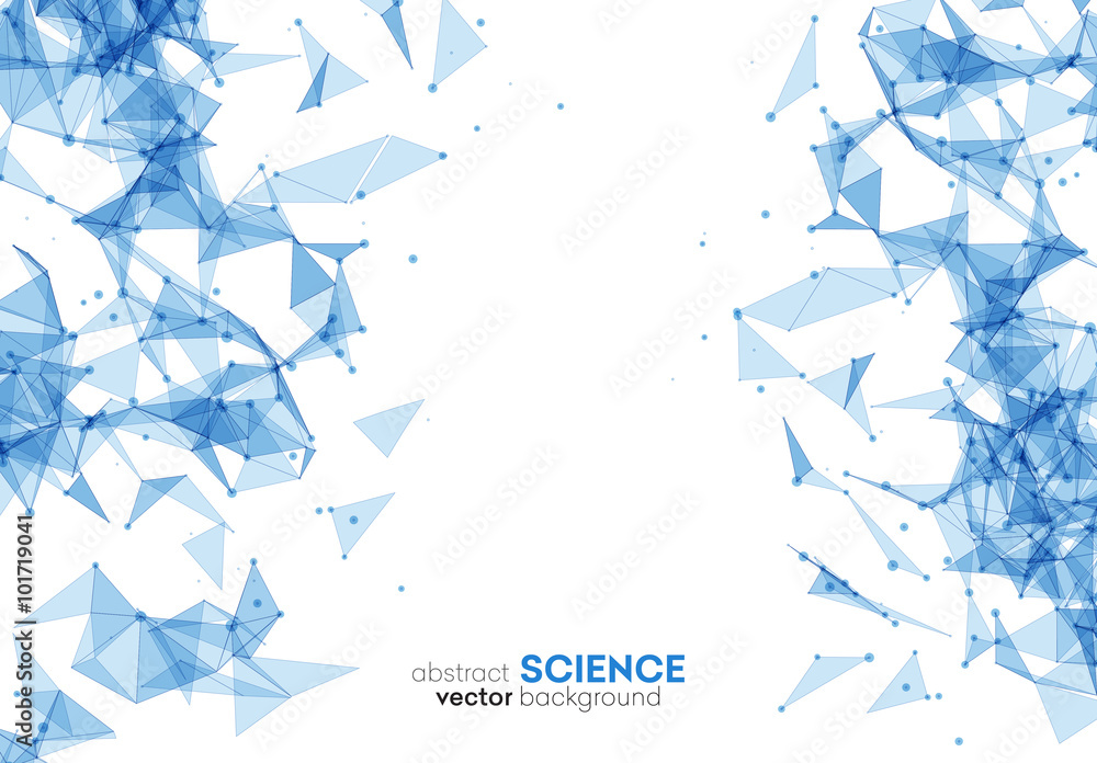 Poster Wireframe mesh polygonal background. 