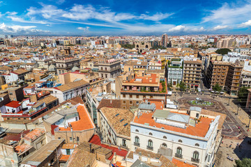 Fototapeta na wymiar Valencia aerial skyline