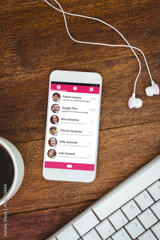 Aufkleber composite image of smartphone app menu